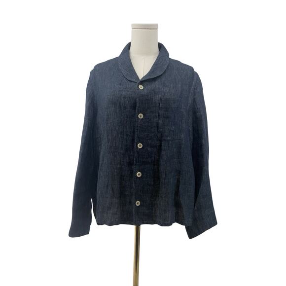 Zenia Telunts Other - XENIA TELUNTS Mens Button Down Certified Organic Cotton Gray/White 2/3